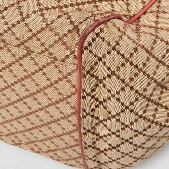 Gucci Beige/Pink Diamante Canvas Sukey Medium Boston Bag - Picture 4 of 12